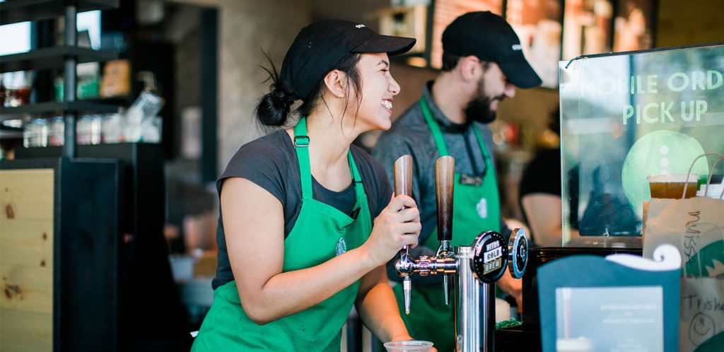 team work at starbucks staff