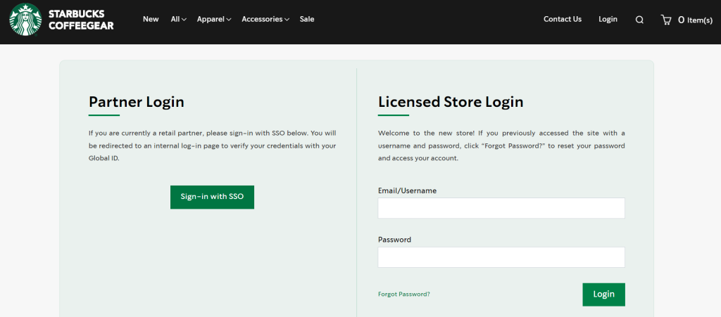 Starbucks login